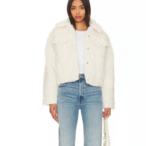 Levi's Baby Bubble Sherpa Trucker Jacket in Coconut Milk Size L NWT - Picture 7 of 14